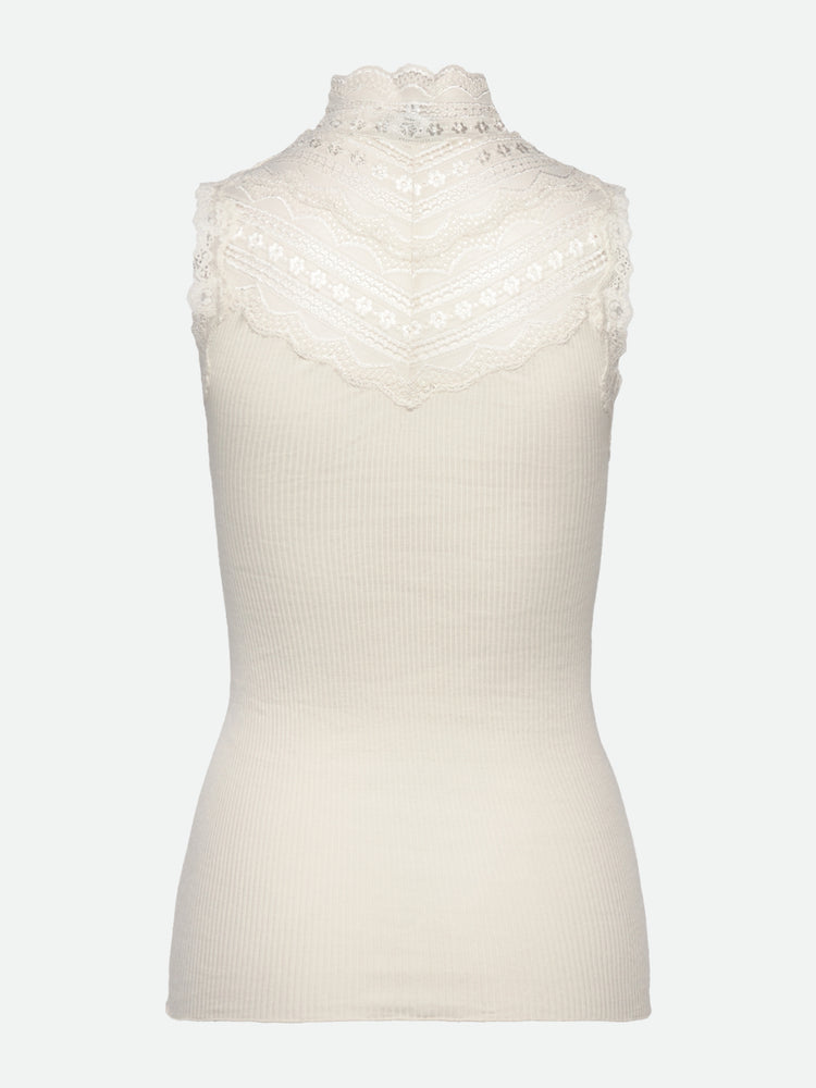 Rosemunde RWBenita SL Turtleneck Lace Top Elfenbein (Ivory)