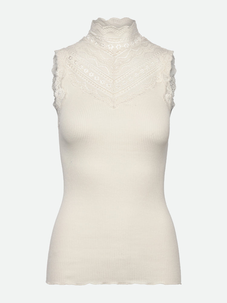 Rosemunde RWBenita SL Turtleneck Lace Top Elfenbein (Ivory)