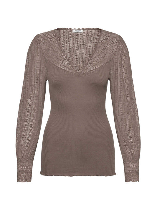 RWBeatha Silk LS V-neck T-Shirt Flacon