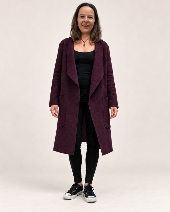 Wollmantel WHOLA in Aubergine