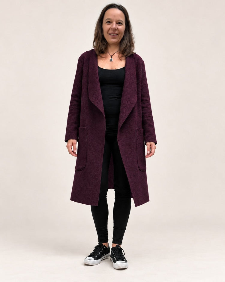 Wollmantel WHOLA in Aubergine