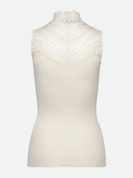 Rosemunde RWBenita SL Turtleneck Lace Top Elfenbein (Ivory)