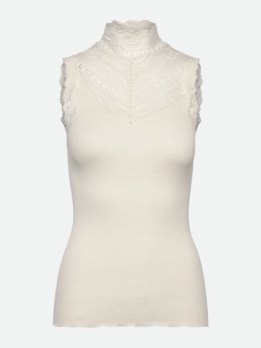 Rosemunde RWBenita SL Turtleneck Lace Top Elfenbein (Ivory)